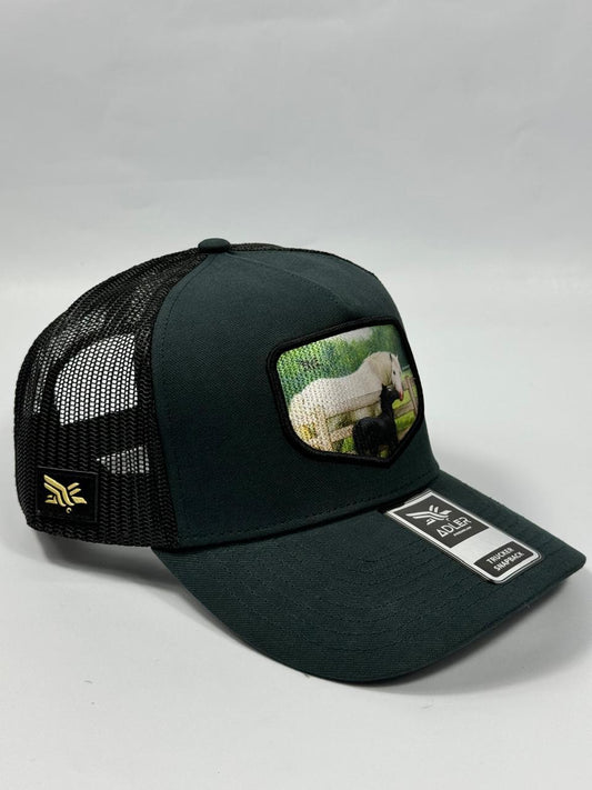 Gorra Ranch Premium de Caballo con Malla en Negro