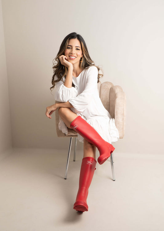 Botas de Caucho Rojas para Mujer