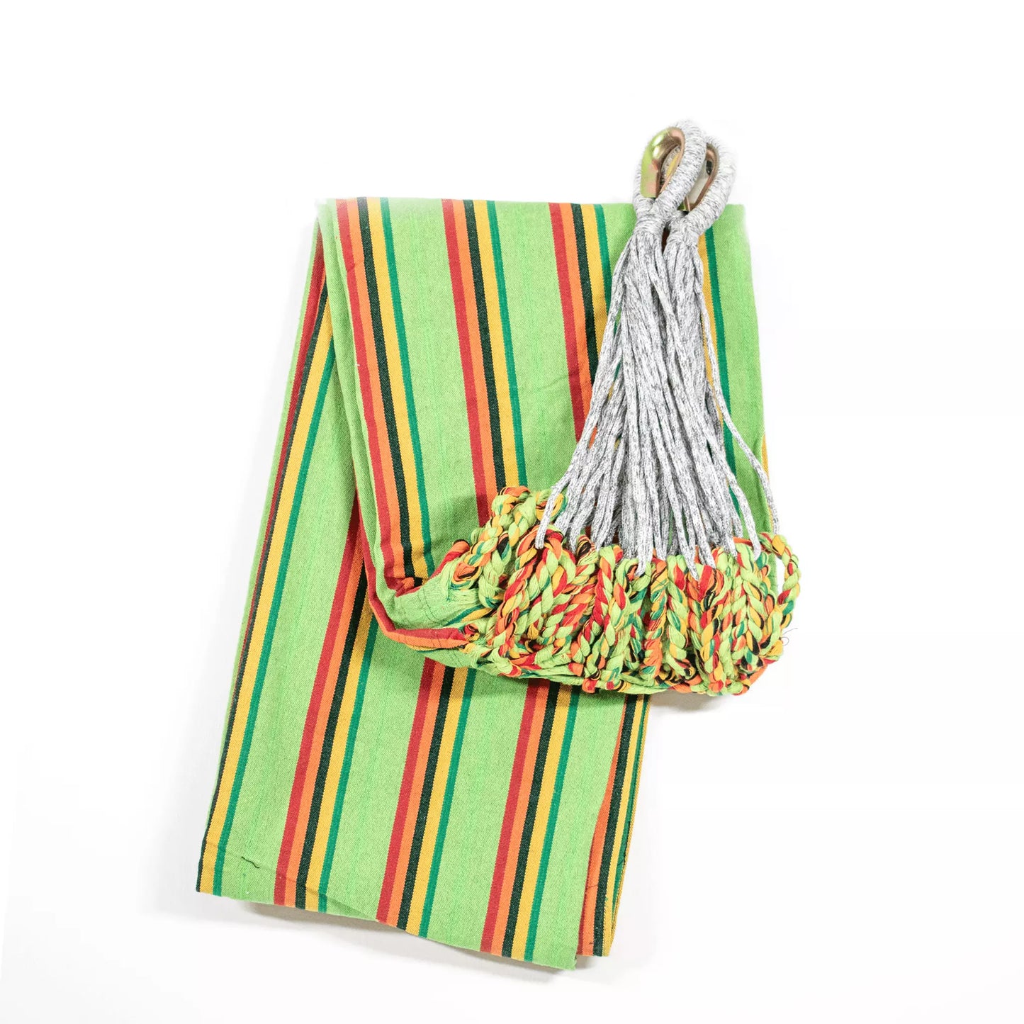 hamaca-en-algodon-verde-sin-flecos-doblada