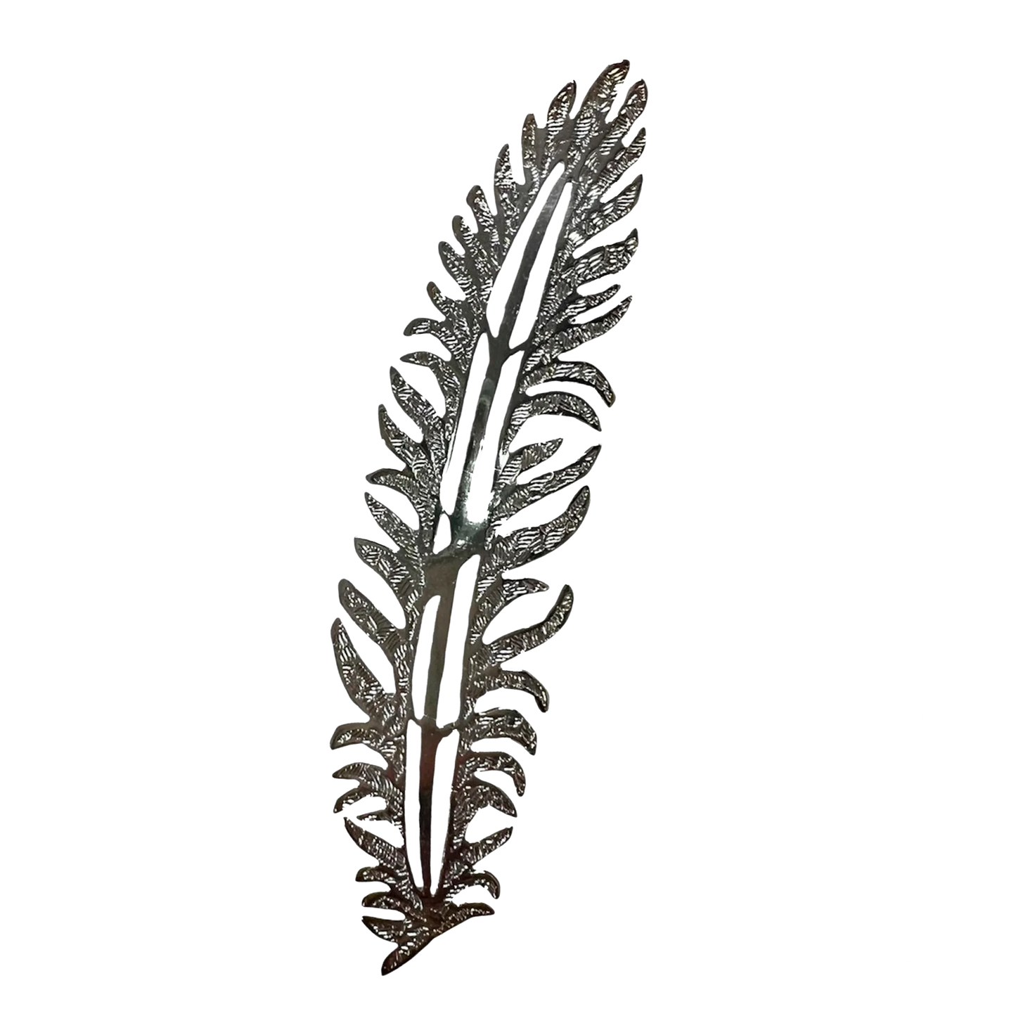Pluma metálica plateada con baño de plata