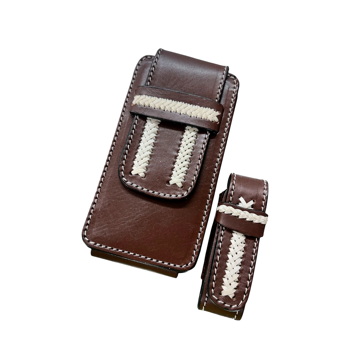 Porta Celular y Navaja en Cuero – Combo para Caballistas