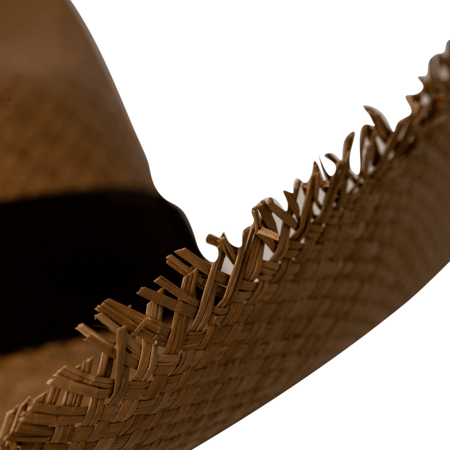 sombrero de flecos cafe detalle