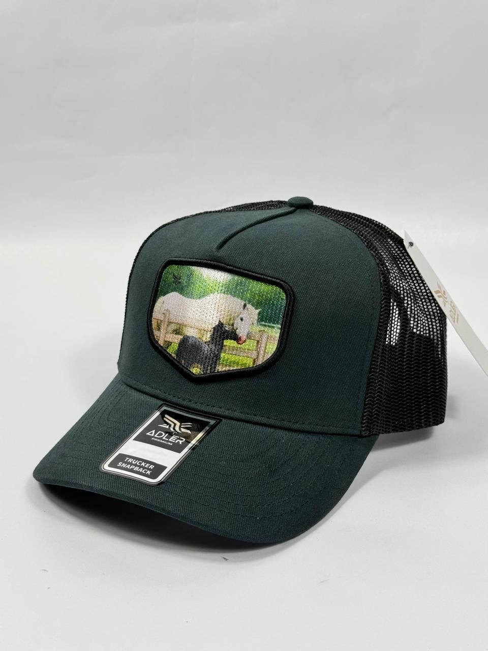 Gorra Premium de Caballo con Malla en Negro