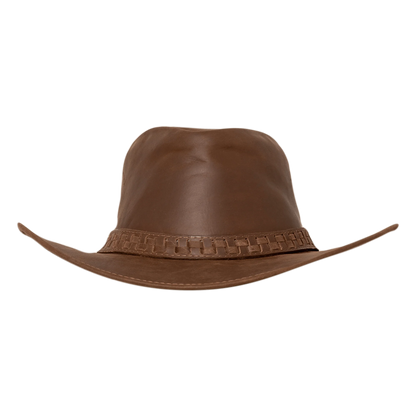 Sombrero Indiana de Cuero Graso Cafe