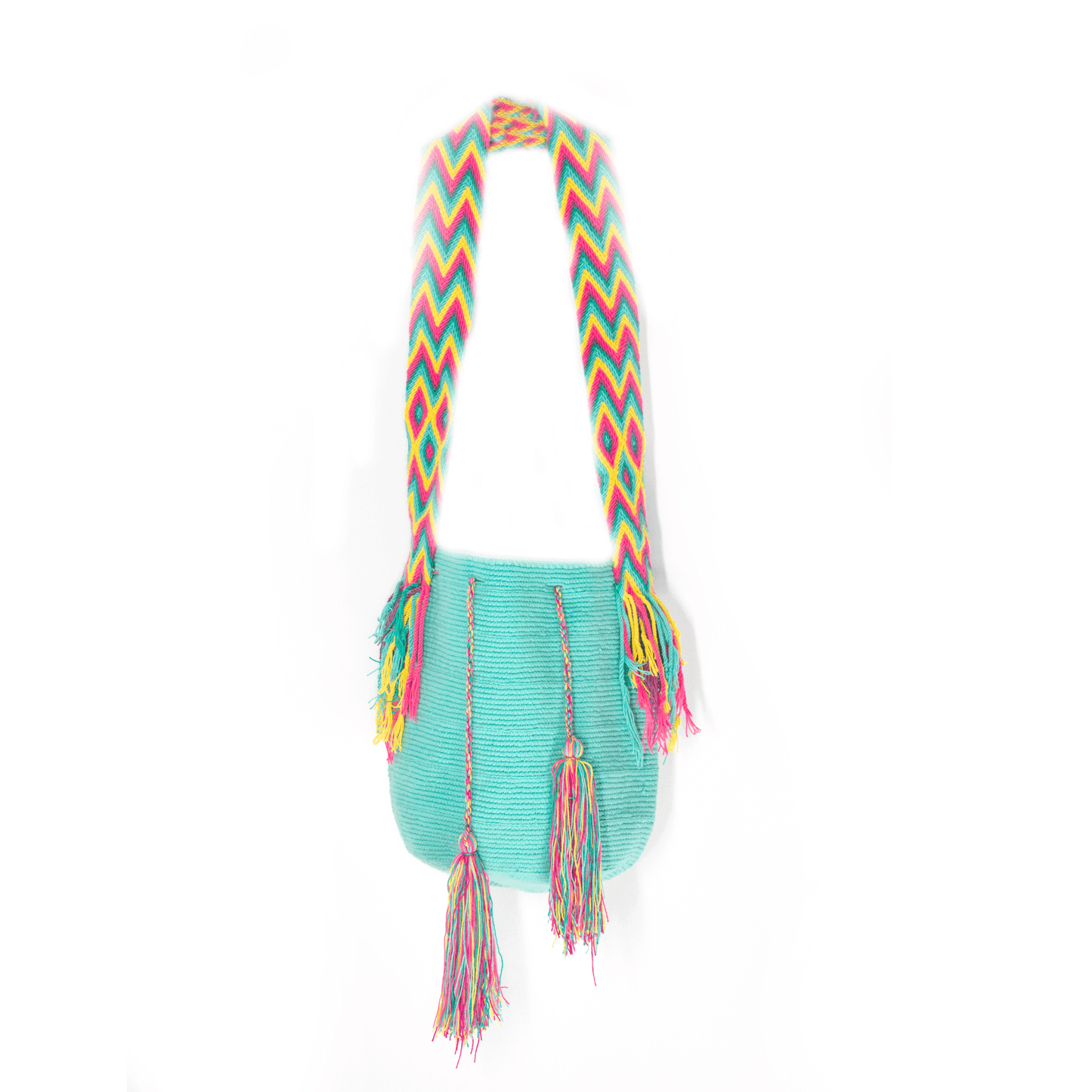 mochila-wayuu-unicolor-agua-marina-para-mujer