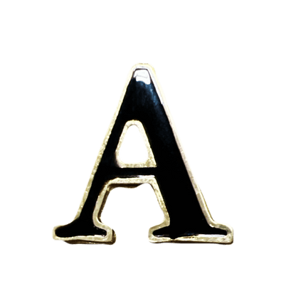 Pines de Letras Metálicas en Dorado y Negro para Sombreros
