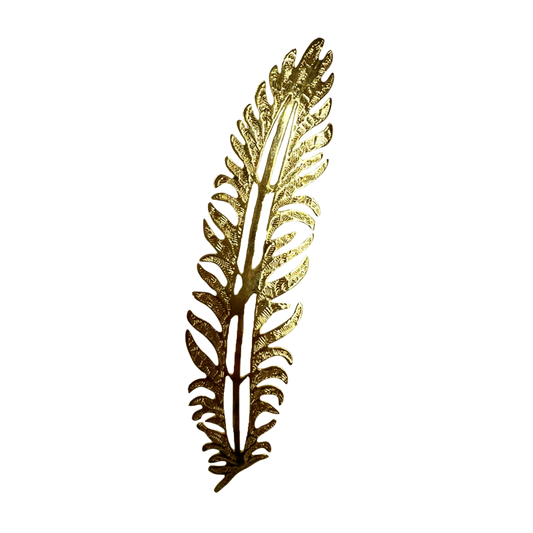 Pluma metálica dorada con baño de oro