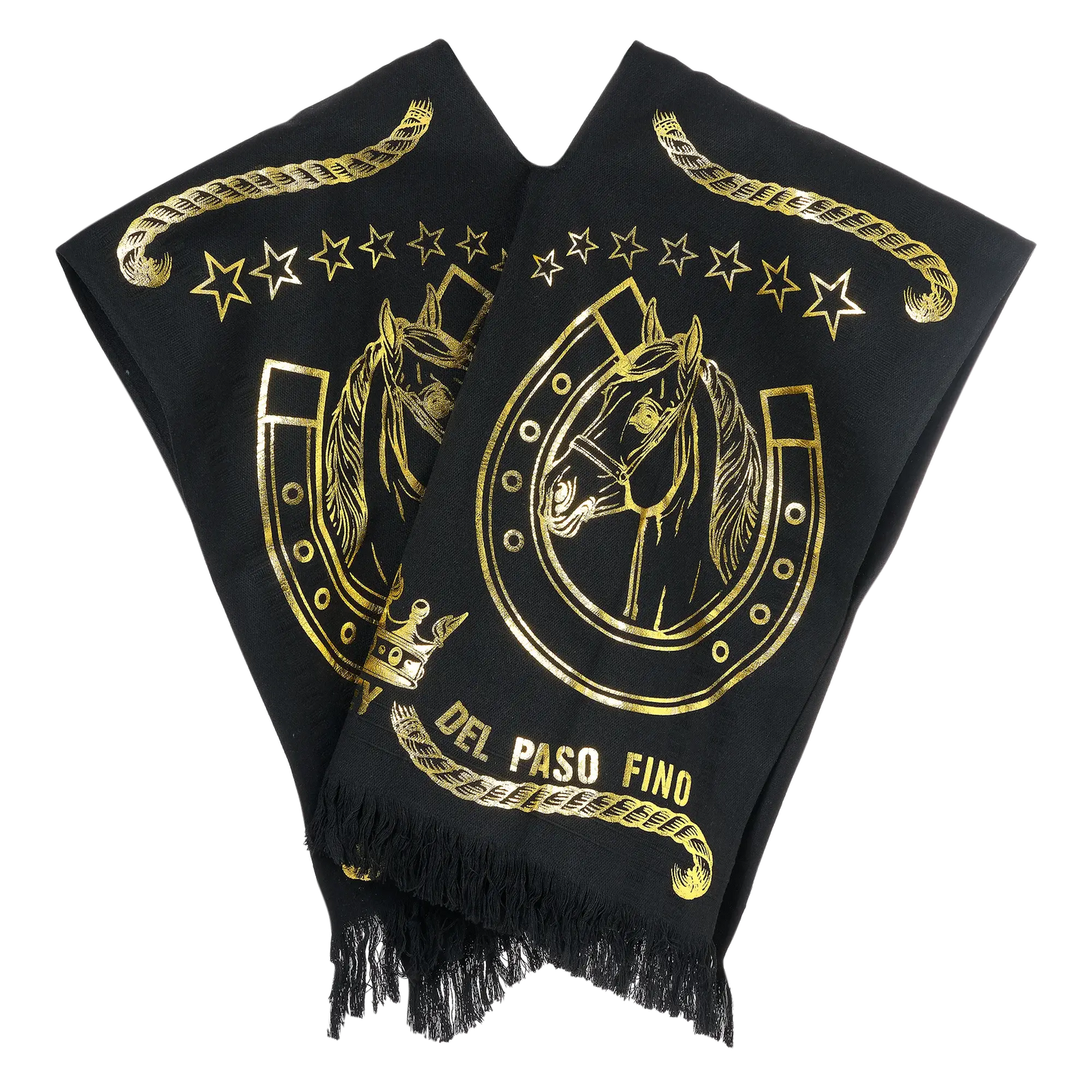 Poncho Norteño en Algodón con Estampado Dorado – Exclusivo para Caballistas