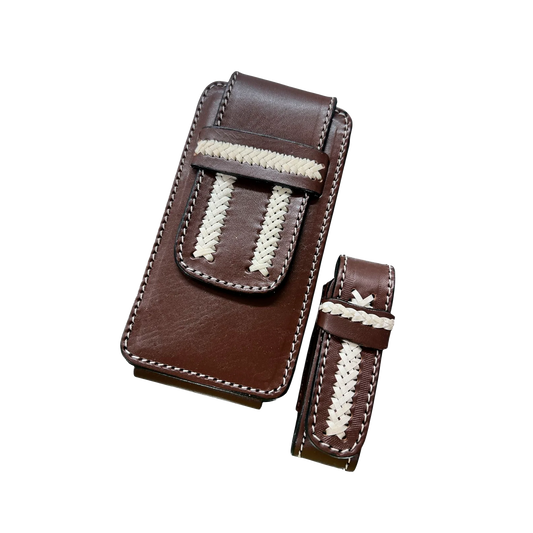 Porta Celular y Navaja en Cuero – Combo para Caballistas