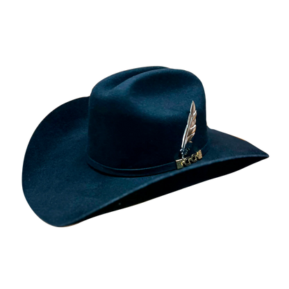 Pluma metálica para sombrero texano – dorada y plateada