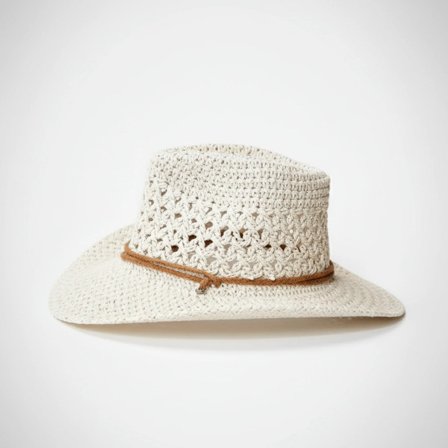 Sombrero de Verano Cowboy Tejido - Estilo Trenzado Vacacional