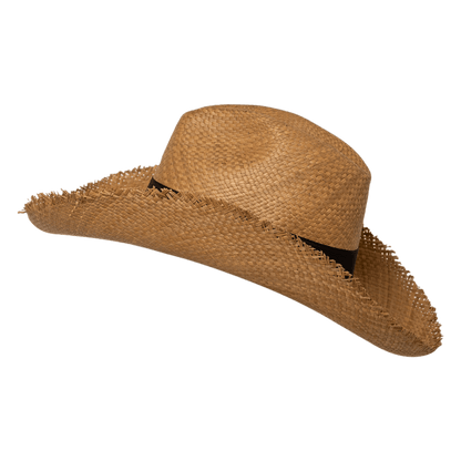     sombrero de flecos cafe vista lateral